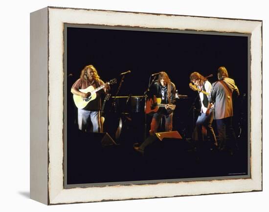 Musicians David Crosby, Neil Young, Graham Nash and Stephen Stills of Group Crosby Performing-David Mcgough-Framed Premier Image Canvas