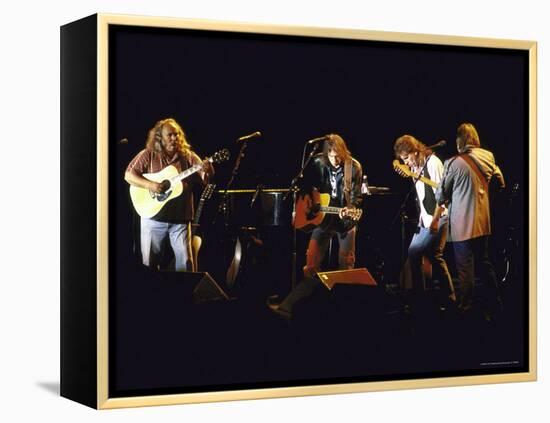 Musicians David Crosby, Neil Young, Graham Nash and Stephen Stills of Group Crosby Performing-David Mcgough-Framed Premier Image Canvas