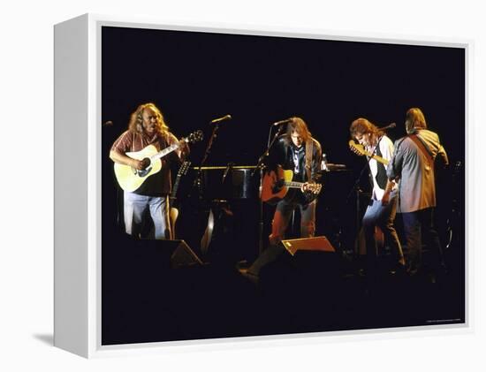 Musicians David Crosby, Neil Young, Graham Nash and Stephen Stills of Group Crosby Performing-David Mcgough-Framed Premier Image Canvas