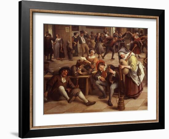 Musicians, from Fête in an Inn, 1674 (Detail)-Jan Havicksz. Steen-Framed Giclee Print