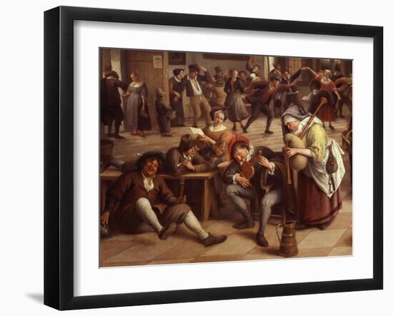 Musicians, from Fête in an Inn, 1674 (Detail)-Jan Havicksz. Steen-Framed Giclee Print