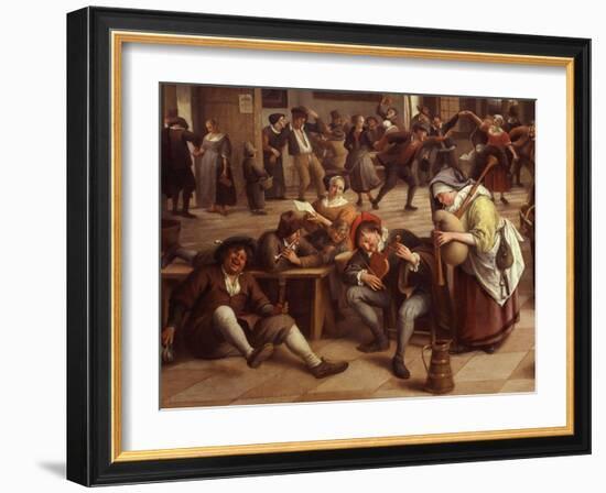 Musicians, from Fête in an Inn, 1674 (Detail)-Jan Havicksz. Steen-Framed Giclee Print