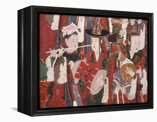 Musicians, from the Guardian Divinities, Coloured Silk, 1795, from Temple of Suguk-Sa, Korea-null-Framed Premier Image Canvas