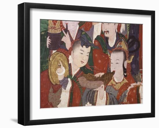 Musicians, from the Guardian Divinities, Coloured Silk, 1795, from Temple of Suguk-Sa, Korea-null-Framed Giclee Print
