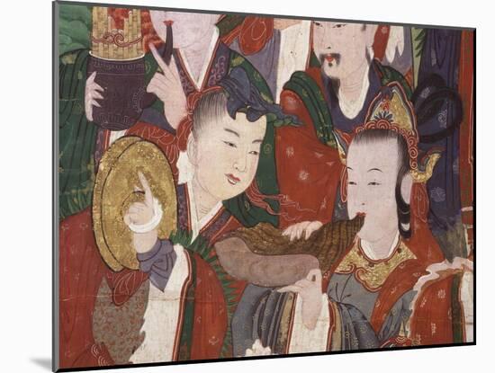Musicians, from the Guardian Divinities, Coloured Silk, 1795, from Temple of Suguk-Sa, Korea-null-Mounted Giclee Print