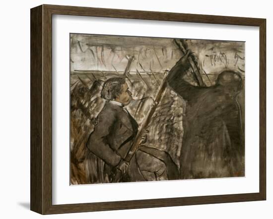 Musicians in the orchestra. Around 1870. Oil on canvas.-Edgar Degas-Framed Giclee Print