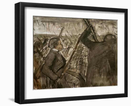 Musicians in the orchestra. Around 1870. Oil on canvas.-Edgar Degas-Framed Giclee Print