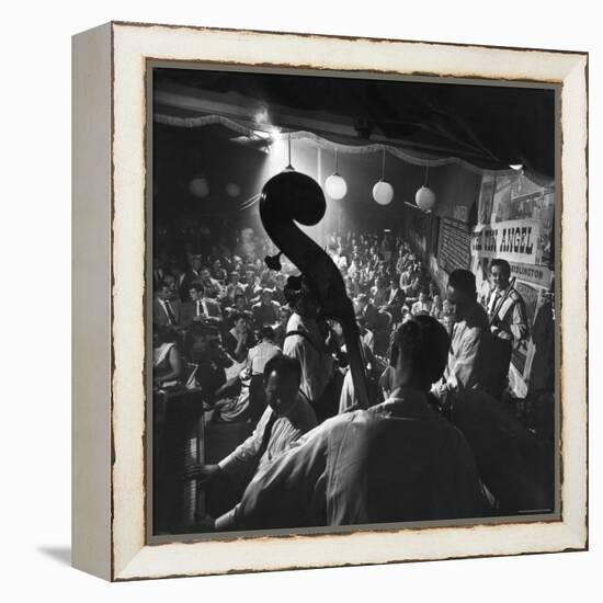 Musicians, Including Pianist Wally Rose, Performing at the Tin Angel, a Waterfront Nightclub-Nat Farbman-Framed Premier Image Canvas