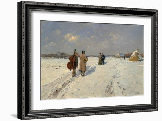 Musicians Returning Home in Winter-Hugo Mühlig-Framed Giclee Print