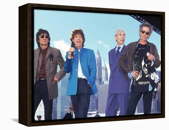 Musicians Ronnie Wood, Mick Jagger, Charlie Watts and Keith Richards of the Rolling Stones-Dave Allocca-Framed Premier Image Canvas