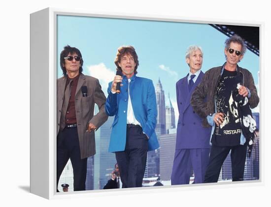 Musicians Ronnie Wood, Mick Jagger, Charlie Watts and Keith Richards of the Rolling Stones-Dave Allocca-Framed Premier Image Canvas
