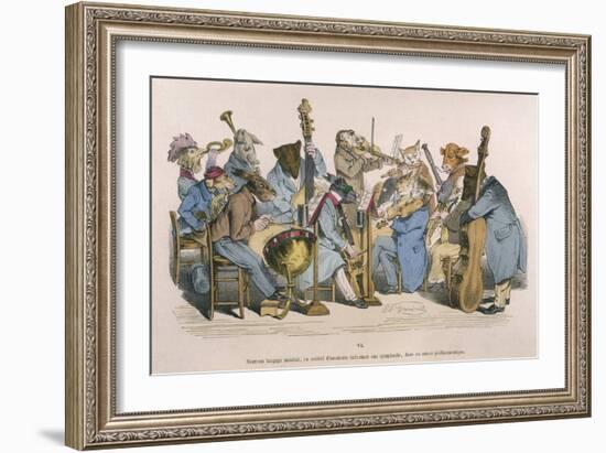 Musicians Satirised by Being Represented as Animals-JJ Grandville-Framed Art Print