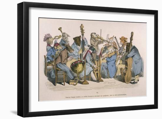 Musicians Satirised by Being Represented as Animals-JJ Grandville-Framed Art Print