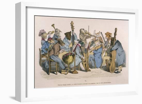 Musicians Satirised by Being Represented as Animals-JJ Grandville-Framed Art Print