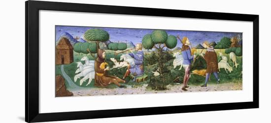 Musicians with Bagpipes and Cornamuse, Illustration for the Eclogues, Poem by Virgil-null-Framed Giclee Print