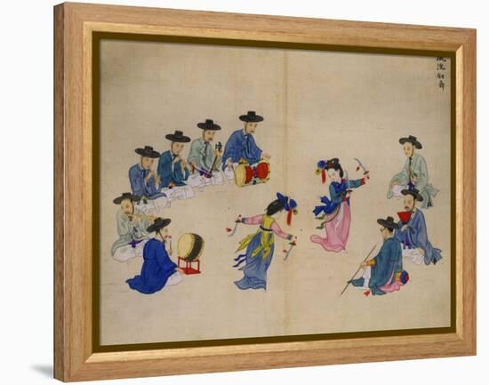 Musicians with Dancers-Kim Junkeun-Framed Premier Image Canvas