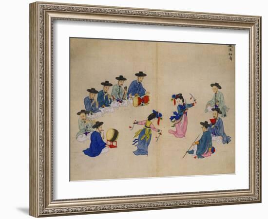 Musicians with Dancers-Kim Junkeun-Framed Giclee Print