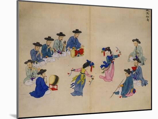 Musicians with Dancers-Kim Junkeun-Mounted Giclee Print