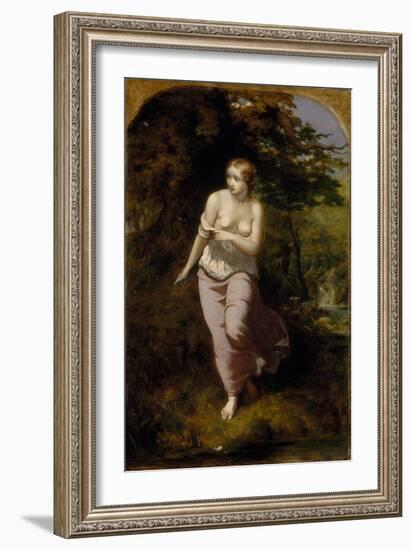 Musidora Bathing, 1849 (Oil on Canvas)-Arthur Hughes-Framed Giclee Print