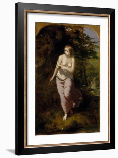 Musidora Bathing, 1849 (Oil on Canvas)-Arthur Hughes-Framed Giclee Print