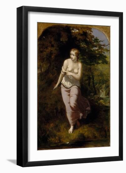 Musidora Bathing, 1849 (Oil on Canvas)-Arthur Hughes-Framed Giclee Print