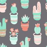 Cactus and Succulent Pattern-Musing Tree Design-Premium Giclee Print