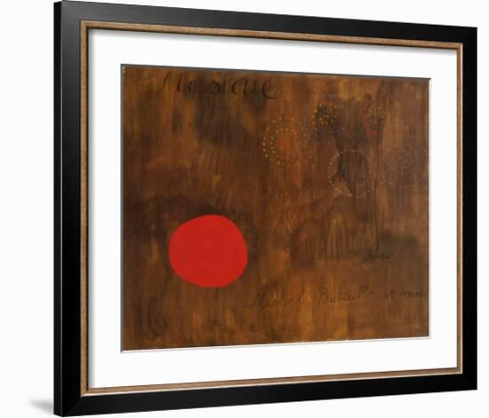 Musique, Seine, Michel, Bataille et Moi-Joan Miro-Framed Art Print