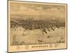 Muskegon, Michigan - Panoramic Map-Lantern Press-Mounted Art Print