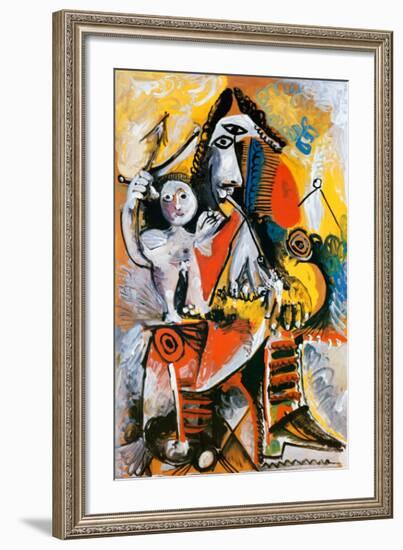 Musketeer and Cupid, c.1969-Pablo Picasso-Framed Art Print