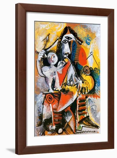 Musketeer and Cupid, c.1969-Pablo Picasso-Framed Art Print