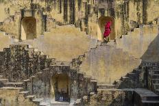 Local Women Crossing the Stepwells of Chand Baori, in Jaipur, India. it Was Built as a Monument to-Muslianshah Masrie-Photographic Print