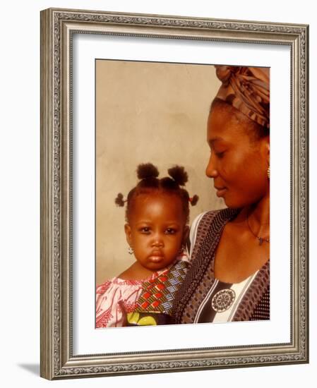 Muslim Woman with Daughter, Techiman, Brong-Ahafo Region, Dagomabaline Area, Ghana-Alison Jones-Framed Photographic Print