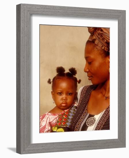 Muslim Woman with Daughter, Techiman, Brong-Ahafo Region, Dagomabaline Area, Ghana-Alison Jones-Framed Photographic Print