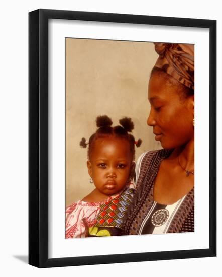 Muslim Woman with Daughter, Techiman, Brong-Ahafo Region, Dagomabaline Area, Ghana-Alison Jones-Framed Photographic Print