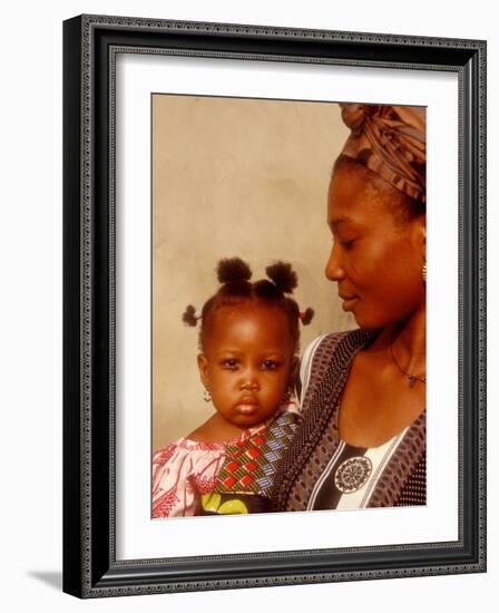 Muslim Woman with Daughter, Techiman, Brong-Ahafo Region, Dagomabaline Area, Ghana-Alison Jones-Framed Photographic Print