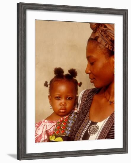 Muslim Woman with Daughter, Techiman, Brong-Ahafo Region, Dagomabaline Area, Ghana-Alison Jones-Framed Photographic Print