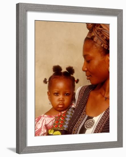 Muslim Woman with Daughter, Techiman, Brong-Ahafo Region, Dagomabaline Area, Ghana-Alison Jones-Framed Photographic Print