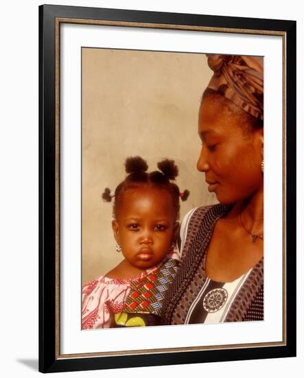 Muslim Woman with Daughter, Techiman, Brong-Ahafo Region, Dagomabaline Area, Ghana-Alison Jones-Framed Photographic Print