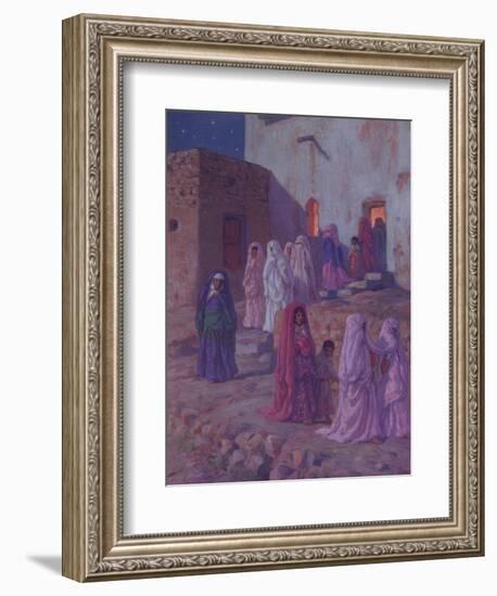 Muslims Leaving the Village Mosque on the Eve of Mouled-Etienne Alphonse Dinet-Framed Giclee Print