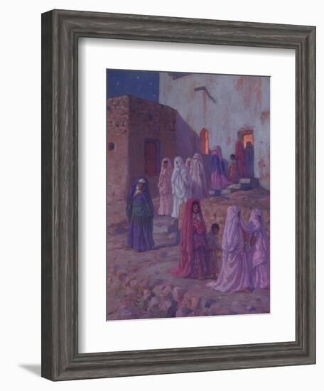 Muslims Leaving the Village Mosque on the Eve of Mouled-Etienne Alphonse Dinet-Framed Giclee Print