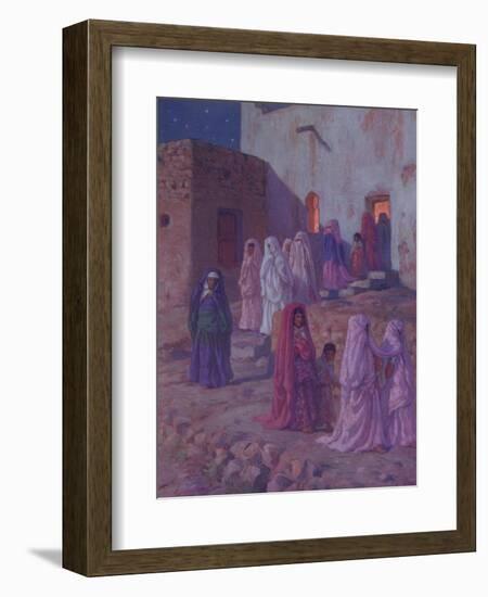Muslims Leaving the Village Mosque on the Eve of Mouled-Etienne Alphonse Dinet-Framed Giclee Print