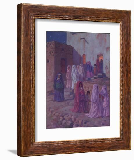 Muslims Leaving the Village Mosque on the Eve of Mouled-Etienne Alphonse Dinet-Framed Giclee Print