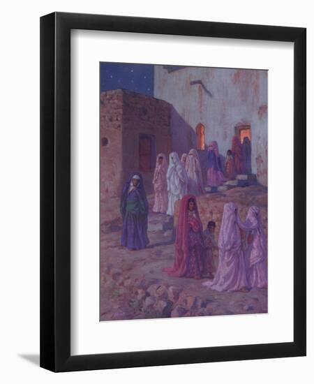 Muslims Leaving the Village Mosque on the Eve of Mouled-Etienne Alphonse Dinet-Framed Giclee Print