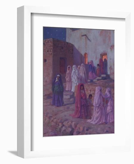 Muslims Leaving the Village Mosque on the Eve of Mouled-Etienne Alphonse Dinet-Framed Giclee Print