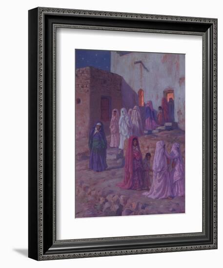 Muslims Leaving the Village Mosque on the Eve of Mouled-Etienne Alphonse Dinet-Framed Giclee Print