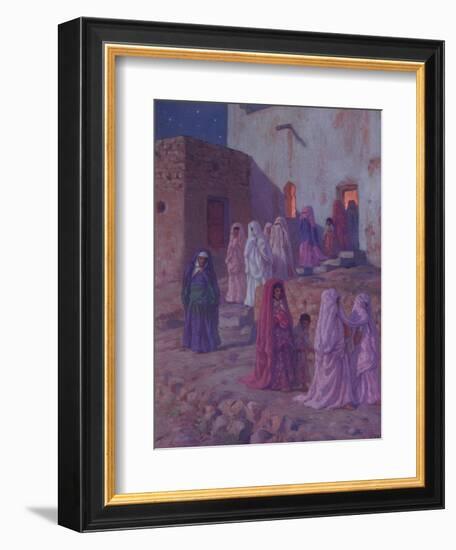 Muslims Leaving the Village Mosque on the Eve of Mouled-Etienne Alphonse Dinet-Framed Giclee Print