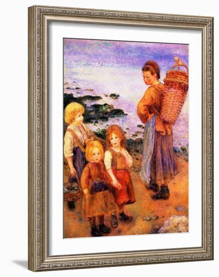 Mussel Fishers of Berneval-Pierre-Auguste Renoir-Framed Giclee Print