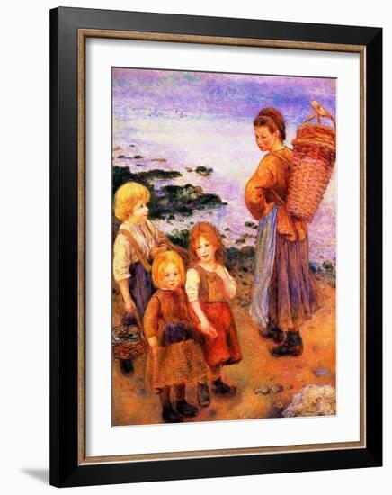 Mussel Fishers of Berneval-Pierre-Auguste Renoir-Framed Giclee Print