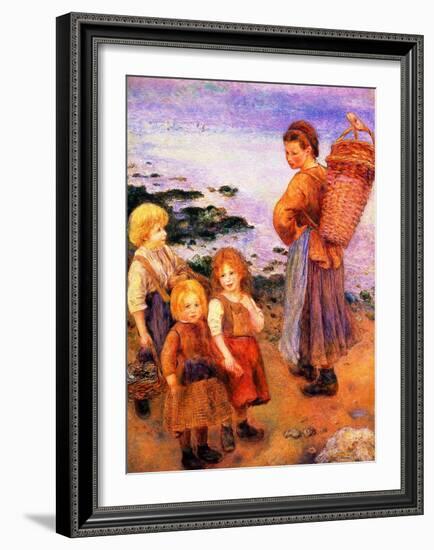 Mussel Fishers of Berneval-Pierre-Auguste Renoir-Framed Giclee Print