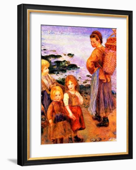 Mussel Fishers of Berneval-Pierre-Auguste Renoir-Framed Giclee Print